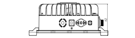 風(fēng)冷式 3.3KW72V 車載充電機(jī) 電動(dòng)車充電器機(jī)械尺寸圖  左視圖