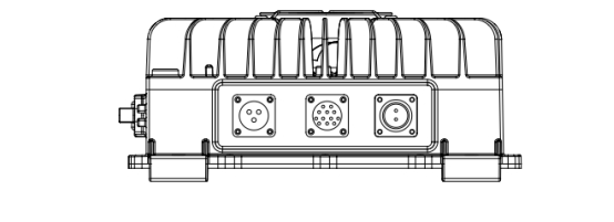 風(fēng)冷式 3.3KW72V 車載充電機(jī) 電動(dòng)車充電器機(jī)械尺寸圖  正視圖